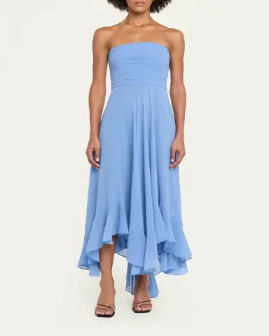 Retrofête Louisa Strapless Chiffon Dress | Thumbnail 2 Retrofête Louisa Strapless Chiffon Dress | Thumbnail 2