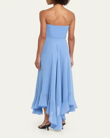 Retrofête Louisa Strapless Chiffon Dress | Thumbnail 3 Retrofête Louisa Strapless Chiffon Dress | Thumbnail 3