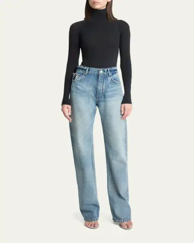 Alaïa High-Rise Straight-Leg Denim Pants | Thumbnail 2 Alaïa High-Rise Straight-Leg Denim Pants | Thumbnail 2