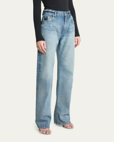 Alaïa High-Rise Straight-Leg Denim Pants | Thumbnail 4 Alaïa High-Rise Straight-Leg Denim Pants | Thumbnail 4