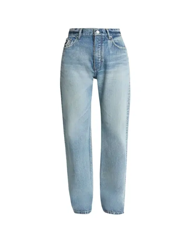 ALAÏA High-Rise Straight-Leg Denim Pants