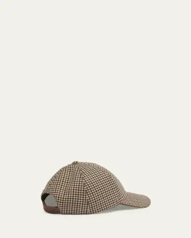 Moncler Men's Micro-Check Wool Baseball Cap | Thumbnail 2