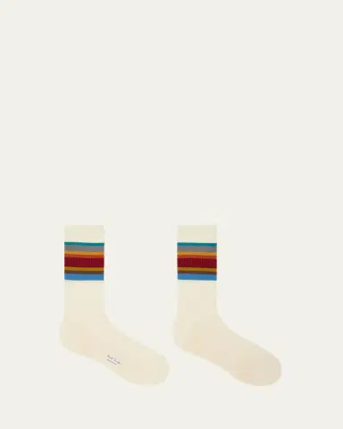 Paul Smith Men's Signature Stripe Ribbed Crew Socks | Thumbnail 2 Paul Smith Men's Signature Stripe Ribbed Crew Socks | Thumbnail 2