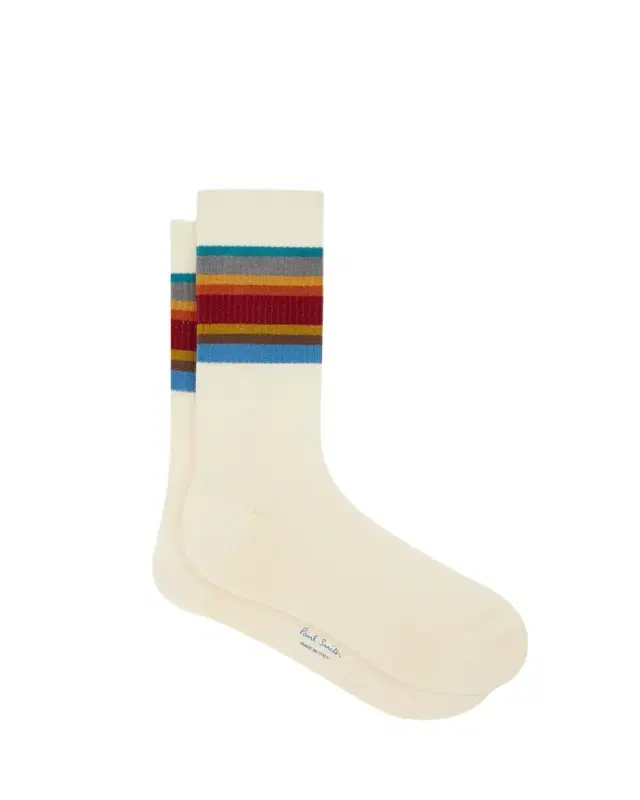 Paul Smith Men's Signature Stripe Ribbed Crew Socks