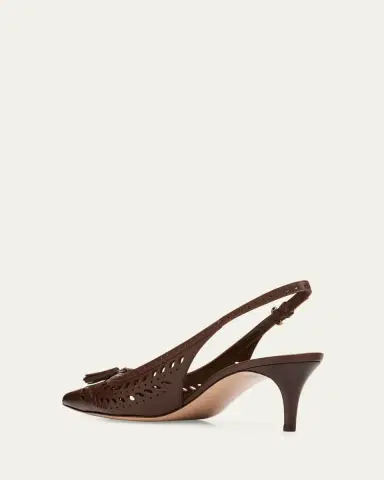 Gianvito Rossi 55mm Vitello Cutout Leather Slingback Pumps | Thumbnail 4