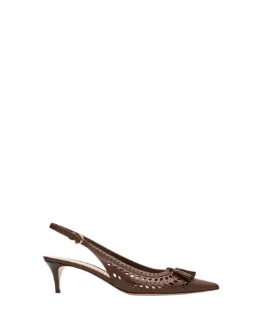 Gianvito Rossi 55mm Vitello Cutout Leather Slingback Pumps | Thumbnail 1