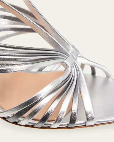 Gianvito Rossi 10mm Metallic Leather Slingback Sandals | Thumbnail 5