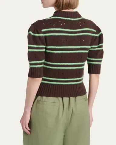 Marni Cashmere Perforated Striped Sweater | Thumbnail 3