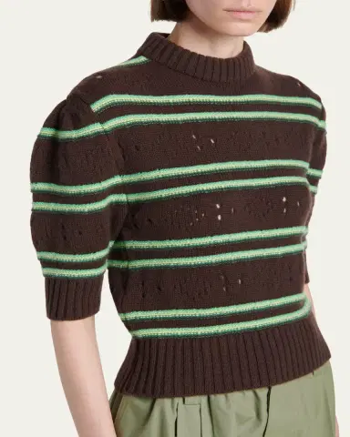 Marni Cashmere Perforated Striped Sweater | Thumbnail 5