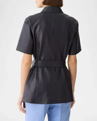 Lafayette 148 New York Belted Leather Jacket | Thumbnail 3 Lafayette 148 New York Belted Leather Jacket | Thumbnail 3