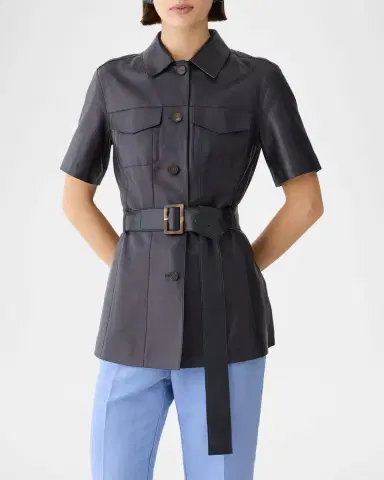 Lafayette 148 New York Belted Leather Jacket | Thumbnail 4 Lafayette 148 New York Belted Leather Jacket | Thumbnail 4