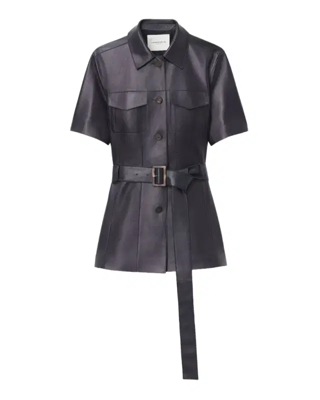 Lafayette 148 New York Belted Leather Jacket