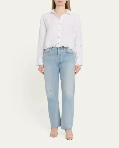 LoveShackFancy Delano Eyelet Linen Top | Thumbnail 2 LoveShackFancy Delano Eyelet Linen Top | Thumbnail 2