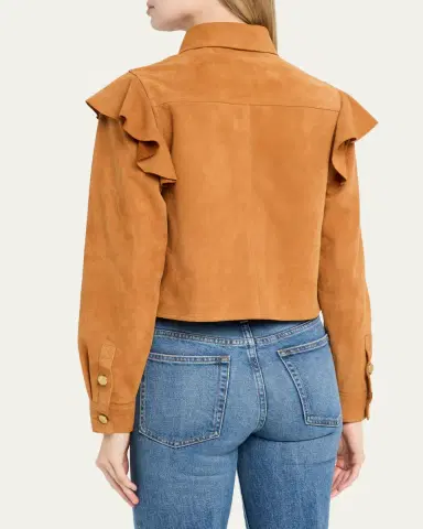 Ulla Johnson Matilde Ruffle Suede Jacket | Thumbnail 3