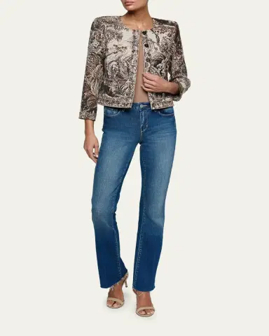 L'Agence Lian Collarless Tapestry Jacquard Jacket | Thumbnail 2