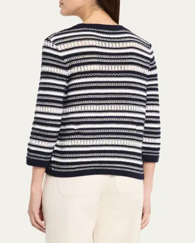 Veronica Beard Bellingham Stripe Knit Cardigan | Thumbnail 3 Veronica Beard Bellingham Stripe Knit Cardigan | Thumbnail 3