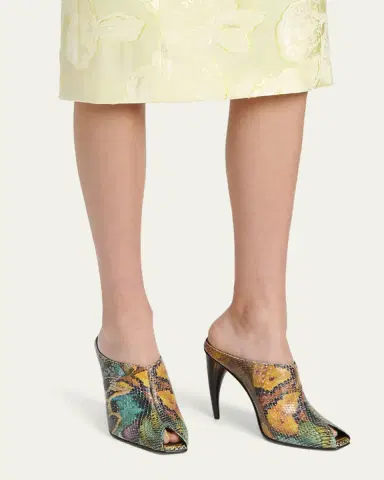 Alexander McQueen 105mm Horn Heel Peep-Toe Mules | Thumbnail 2