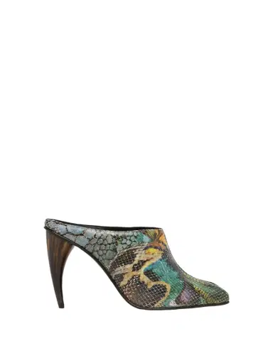 Alexander McQueen 105mm Horn Heel Peep-Toe Mules | Thumbnail 1