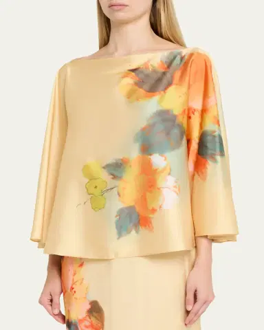 Cinq a Sept Carole Watercolor Floral Top | Thumbnail 4 Cinq a Sept Carole Watercolor Floral Top | Thumbnail 4