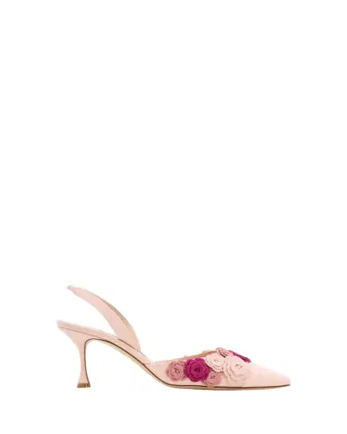 Manolo Blahnik 70mm Svemutasli Gala Floral Satin Slingback Pumps | Thumbnail 1 Manolo Blahnik 70mm Svemutasli Gala Floral Satin Slingback Pumps | Thumbnail 1
