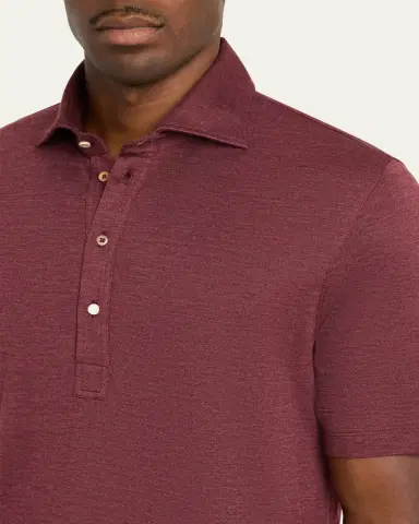 Brunello Cucinelli Men's Wool Blend Polo Shirt | Thumbnail 5