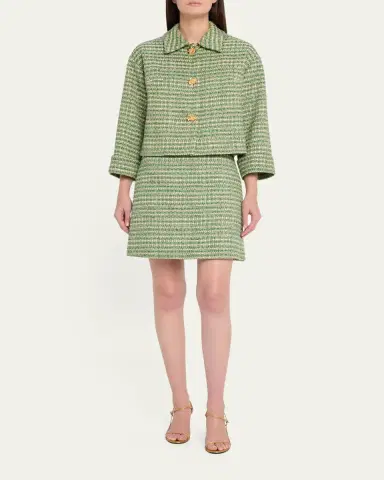 Carolina Herrera Boxy Cotton-Blend Crop Jacket | Thumbnail 2