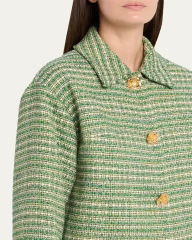 Carolina Herrera Boxy Cotton-Blend Crop Jacket | Thumbnail 5