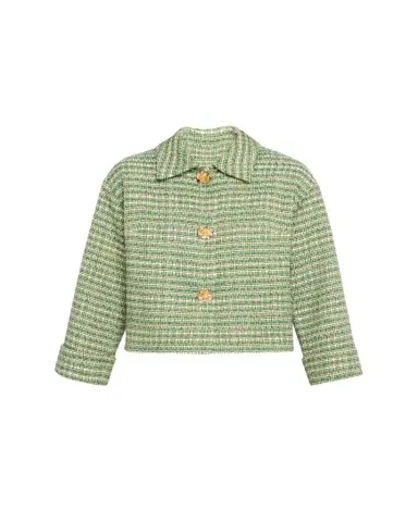 Carolina Herrera Boxy Cotton-Blend Crop Jacket | Thumbnail 1