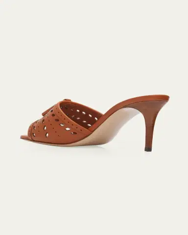 Gianvito Rossi 70mm Cutout Leather Mule Sandals | Thumbnail 2