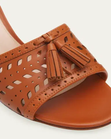 Gianvito Rossi 70mm Cutout Leather Mule Sandals | Thumbnail 3