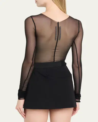 Rick Owens Temple Seamed Mesh Long-Sleeve Top | Thumbnail 3 Rick Owens Temple Seamed Mesh Long-Sleeve Top | Thumbnail 3