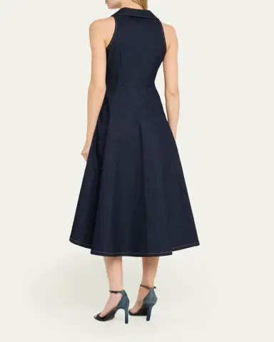 Cinq à Sept Sherri Twist-Front Denim Dress | Thumbnail 3