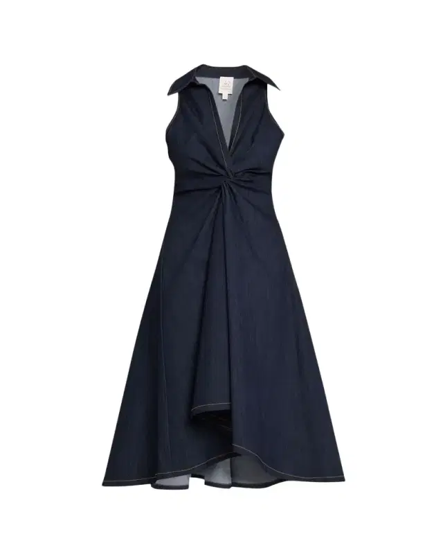 Sherri Twist-Front Denim Dress