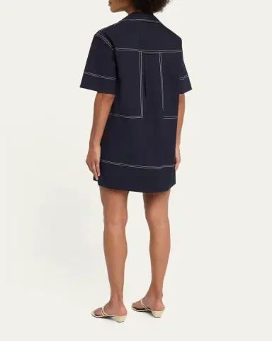 Veronica Beard Phelix Cotton Poplin Mini Tunic Dress | Thumbnail 3 Veronica Beard Phelix Cotton Poplin Mini Tunic Dress | Thumbnail 3