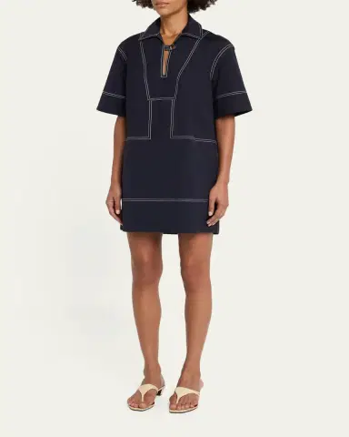 Veronica Beard Phelix Cotton Poplin Mini Tunic Dress | Thumbnail 4 Veronica Beard Phelix Cotton Poplin Mini Tunic Dress | Thumbnail 4