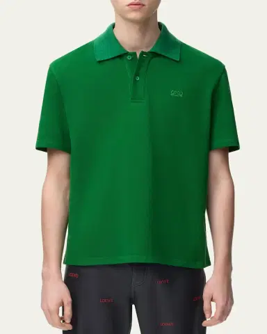 Loewe Men's Cotton Pique Polo Shirt | Thumbnail 4 Loewe Men's Cotton Pique Polo Shirt | Thumbnail 4