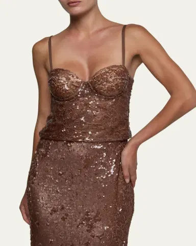 L'Agence Lior Sequined Bralette Top | Thumbnail 5 L'Agence Lior Sequined Bralette Top | Thumbnail 5