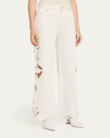 Simkhai Porter Floral Embroidered Jeans | Thumbnail 4