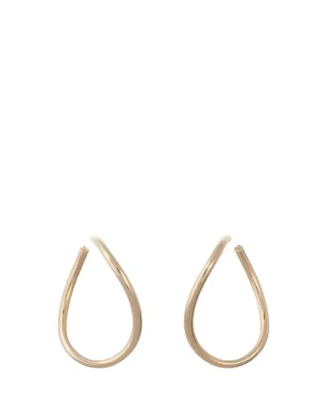 Sidney Garber 18K Yellow Gold Curved Oval Hoop Earrings