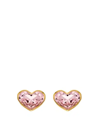 Oscar de la Renta Large Crystal Heart Stud Earrings | Thumbnail 1