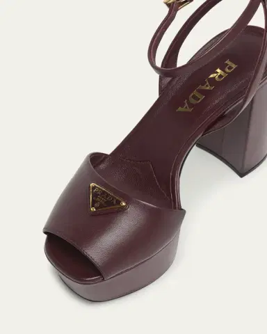 Prada Nappa Triangle Peep-Toe Platform Sandals | Thumbnail 11 Prada Nappa Triangle Peep-Toe Platform Sandals | Thumbnail 11