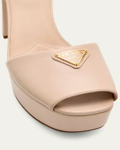 Prada Nappa Triangle Peep-Toe Platform Sandals | Thumbnail 9 Prada Nappa Triangle Peep-Toe Platform Sandals | Thumbnail 9