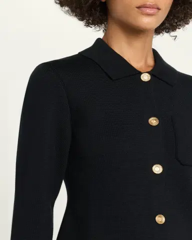 Saint Laurent Wool Button-Front Polo Cardigan | Thumbnail 5 Saint Laurent Wool Button-Front Polo Cardigan | Thumbnail 5