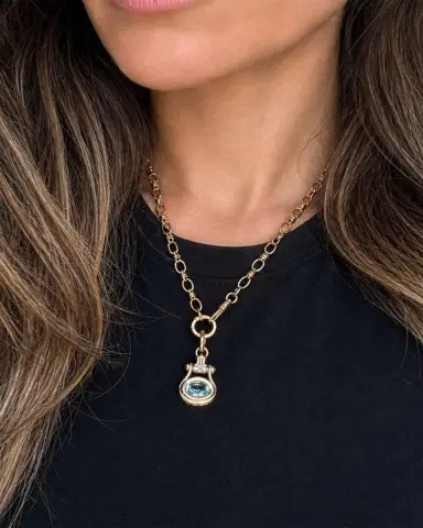 Mason and Books 14K Pendulum Pendant with Aquamarine | Thumbnail 2