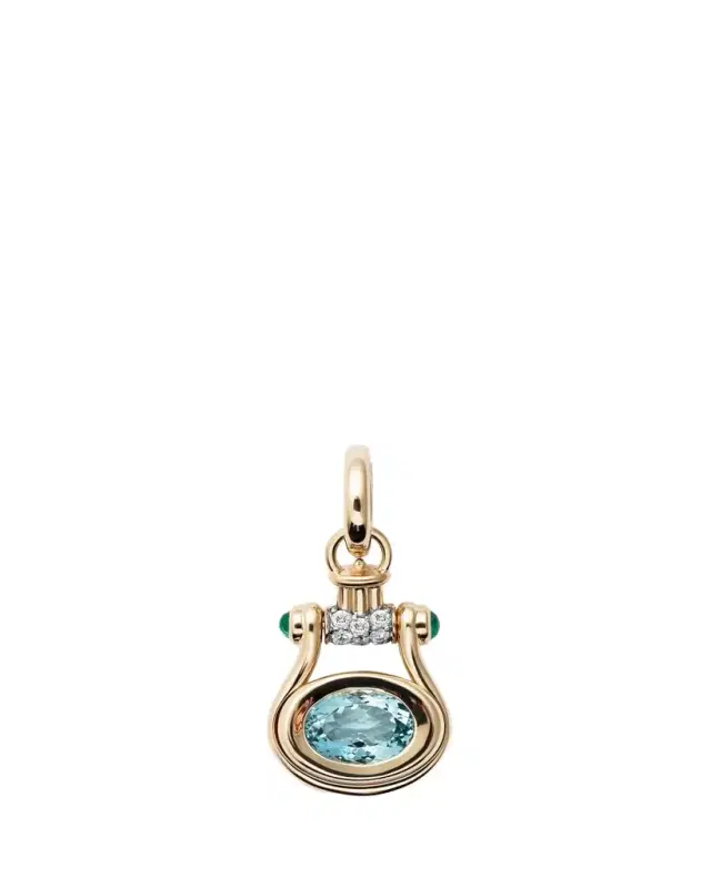 Mason and Books 14K Pendulum Pendant with Aquamarine