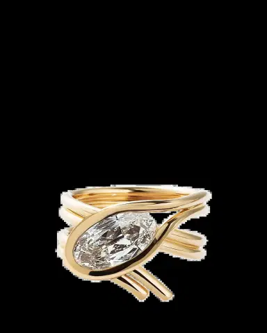 Mason and Books 14K Drapped Lasso Ring with Diamond, Size 7.5 | Thumbnail 2
