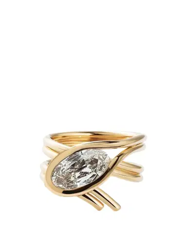 Mason and Books 14K Drapped Lasso Ring with Diamond, Size 7.5 | Thumbnail 1
