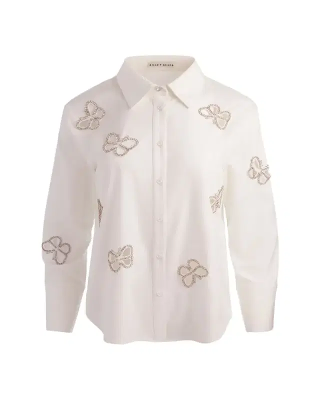 Finely Embellished Cutout Button-Front Shirt