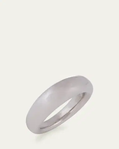 SIDNEY GARBER 18K White Gold 7mm French Dome Ring | Thumbnail 3