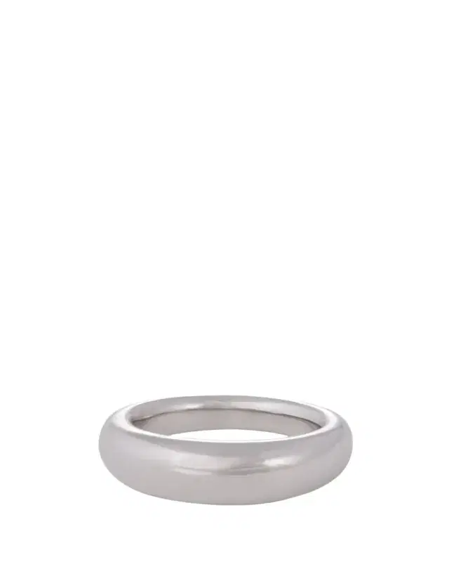 Sidney Garber 18K White Gold 7mm French Dome Ring